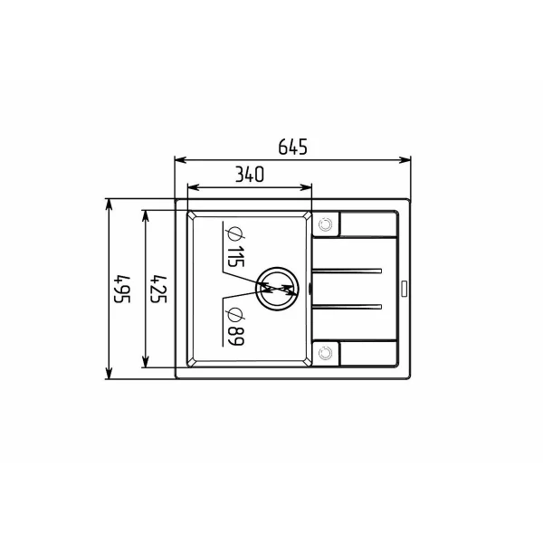 Гранітна мийка для кухні VALESO 6550 INTENSO матова Пісок