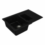 Гранітна мийка для кухні VALESO 7850W TOSKANA матова Чорний металік