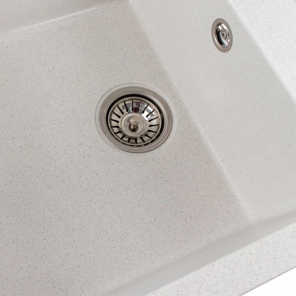 Гранітна мийка для кухні VALESO 7950 Selena матова Біла в крапку