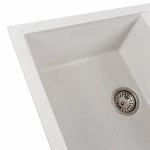 Гранітна мийка для кухні VALESO 7950 Selena матова Біла в крапку