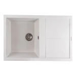 Гранітна мийка для кухні VALESO 7950 Selena матова Біла в крапку