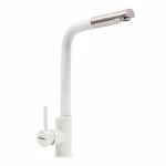 Q411B змішувач кухонний VALESO БІЛИЙ В КРАПКУ (з висувною лійкою)